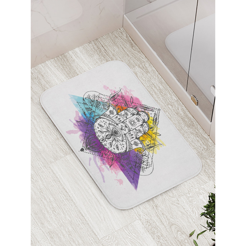 Hamsa Triangle Art Bath Mat