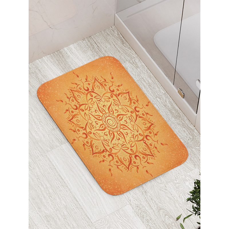 Orange Mandala Bath Mat