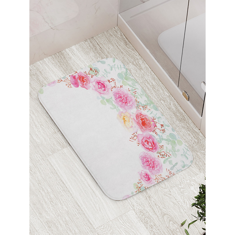 Floral Wreath Peony Bath Mat