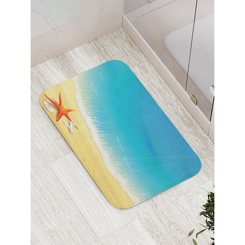 Waves on Beach Bath Mat