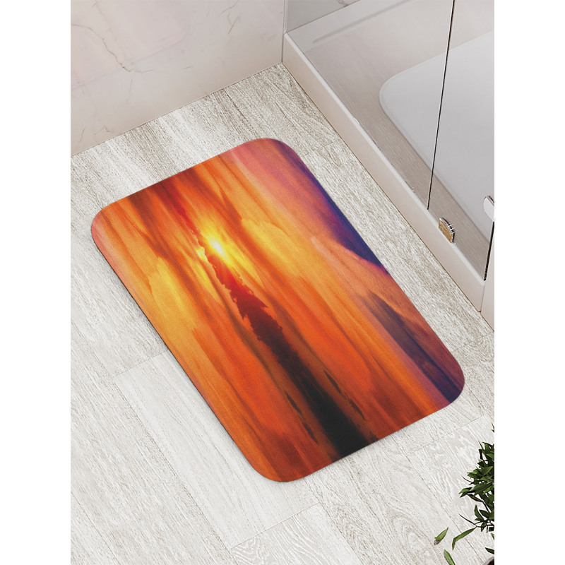 Dramatic Sunset Lake Bath Mat