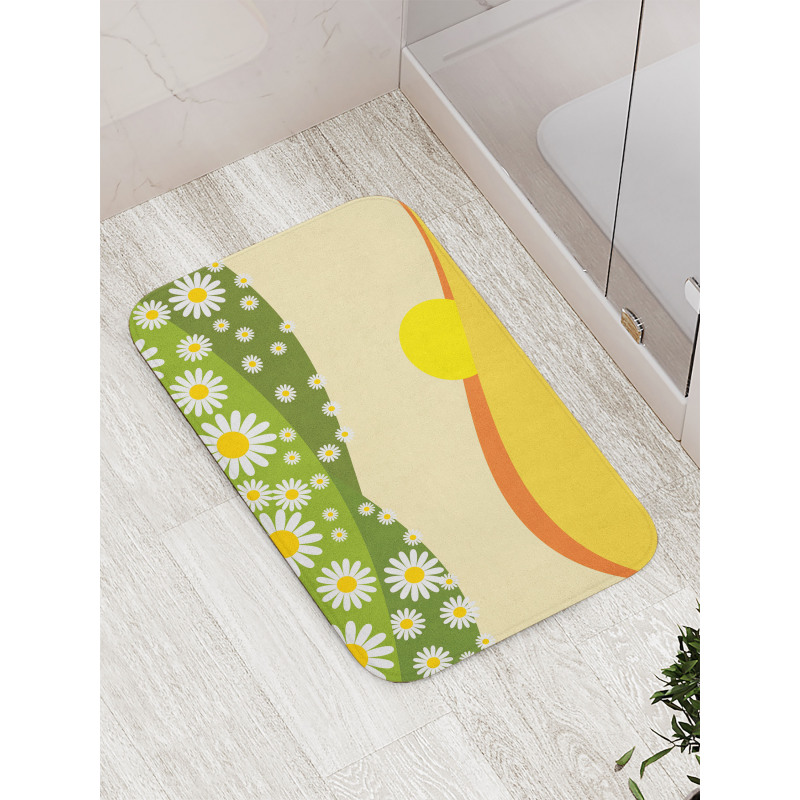 Daisy Flower Field Sun Bath Mat