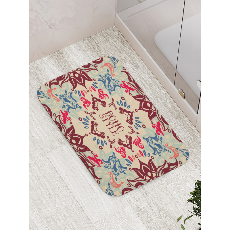 Ornate Floral Ethnic Bath Mat