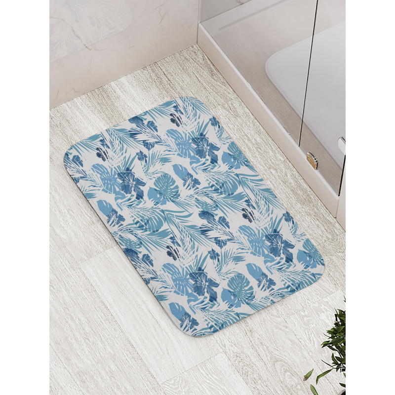 Hawaiian Flowers Palm Tree Bath Mat