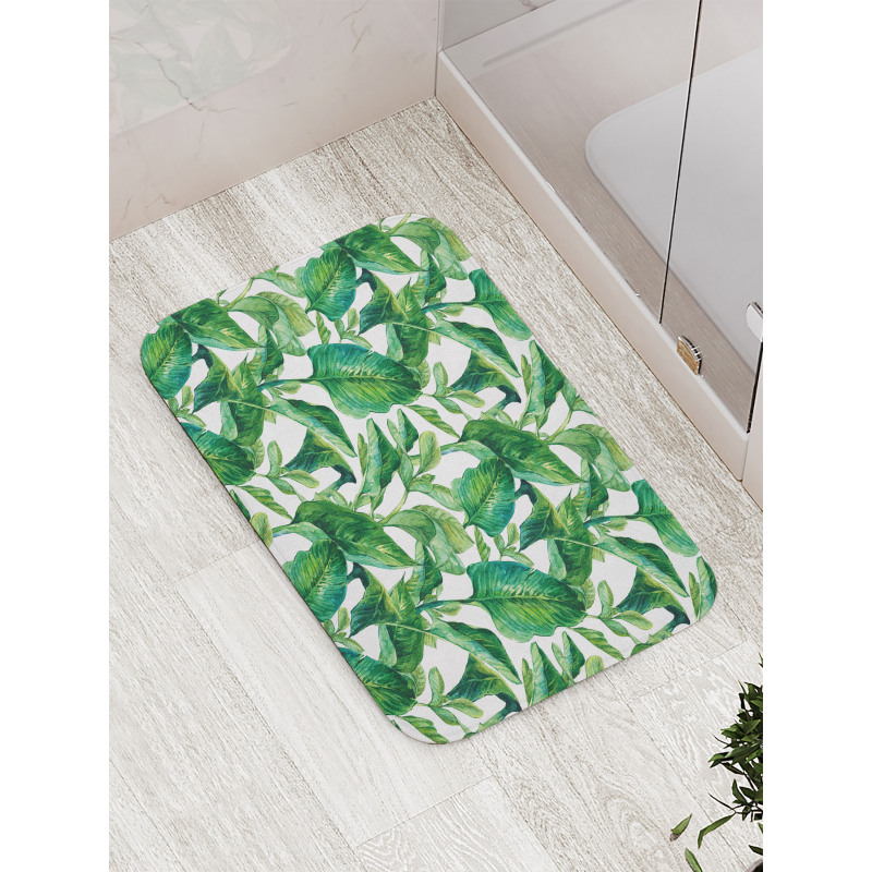 Watercolored Banana Tree Bath Mat