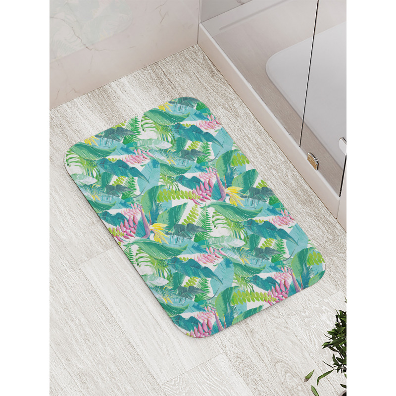 Flowers Plumeria Lilacs Bath Mat