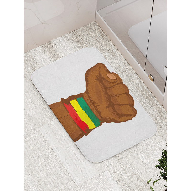 Ethiopian Flag Colors Bath Mat