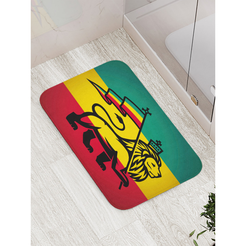 Judah Lion Rastafari Flag Bath Mat