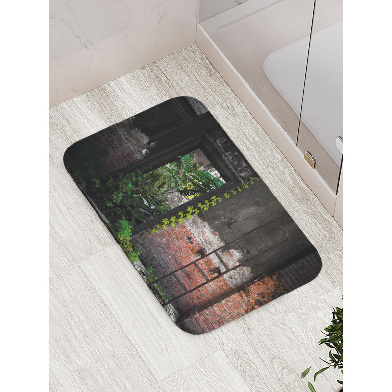 Bricks Plants Bath Mat