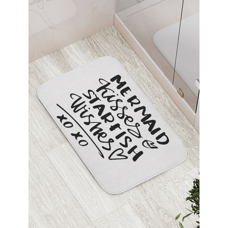 Mermaid Kiss Starfish Words Bath Mat