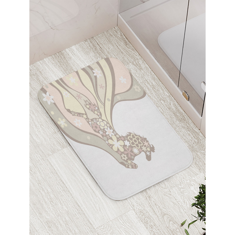 Floral Horse Galloping Bath Mat