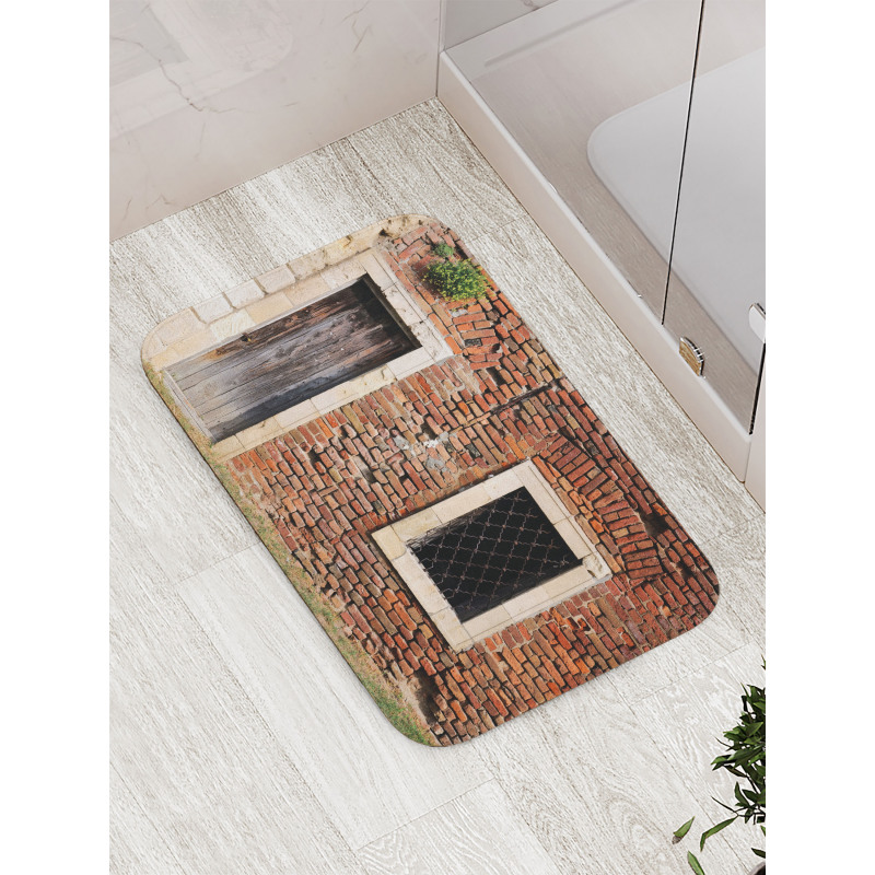 Old House Door Brickwork Bath Mat