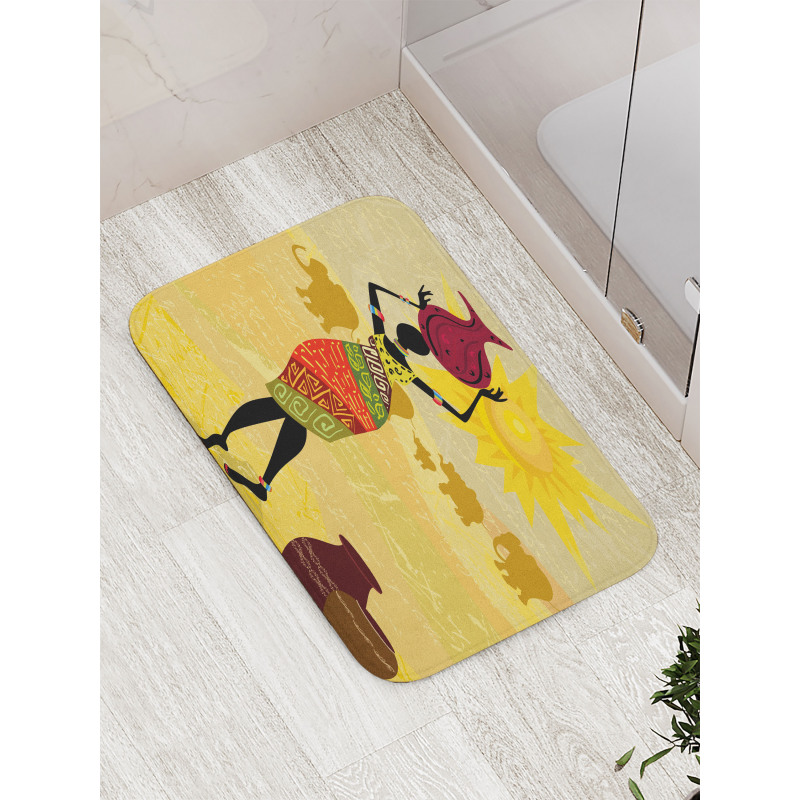 Elephants Sun Art Bath Mat