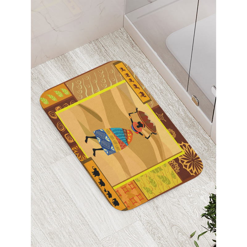 Camels Elephants Bath Mat