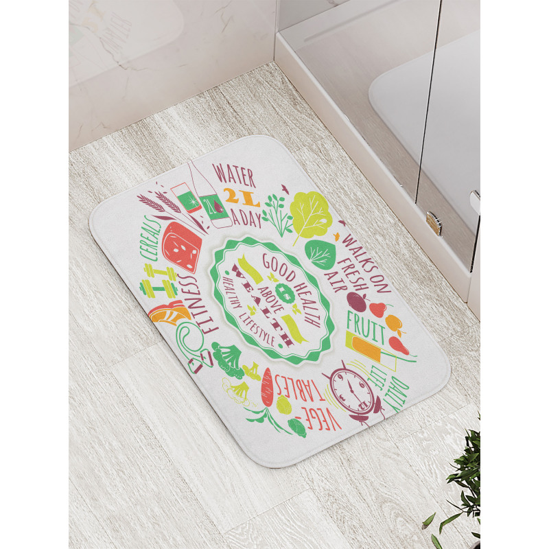 Motivational Text Bath Mat