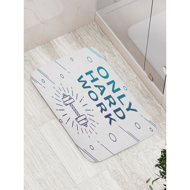 Sports Words Dumbbell Bath Mat