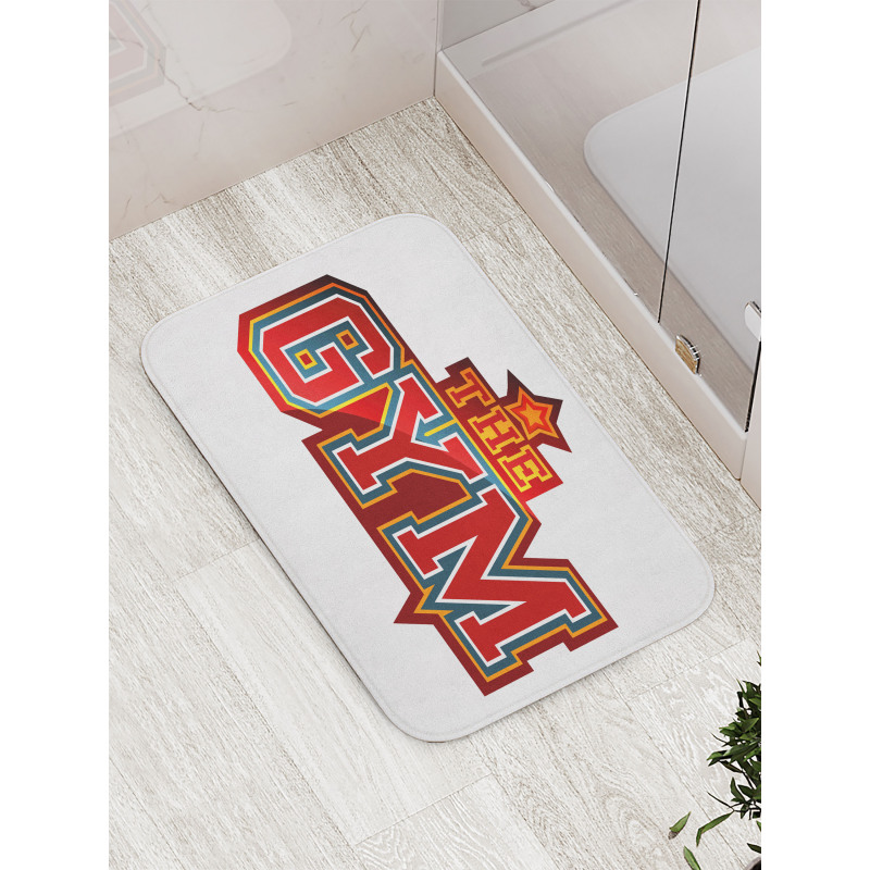 Vibrant Gym Sign Star Bath Mat