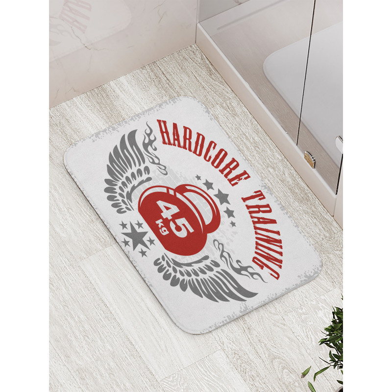 Vintage Gym Emblem Bath Mat