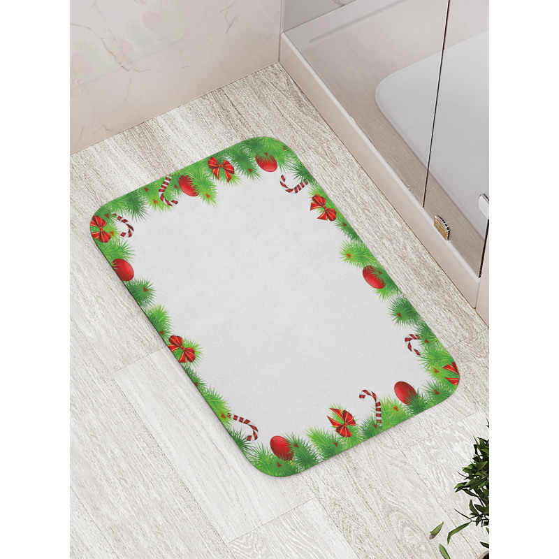 Pine Red Bows Bath Mat