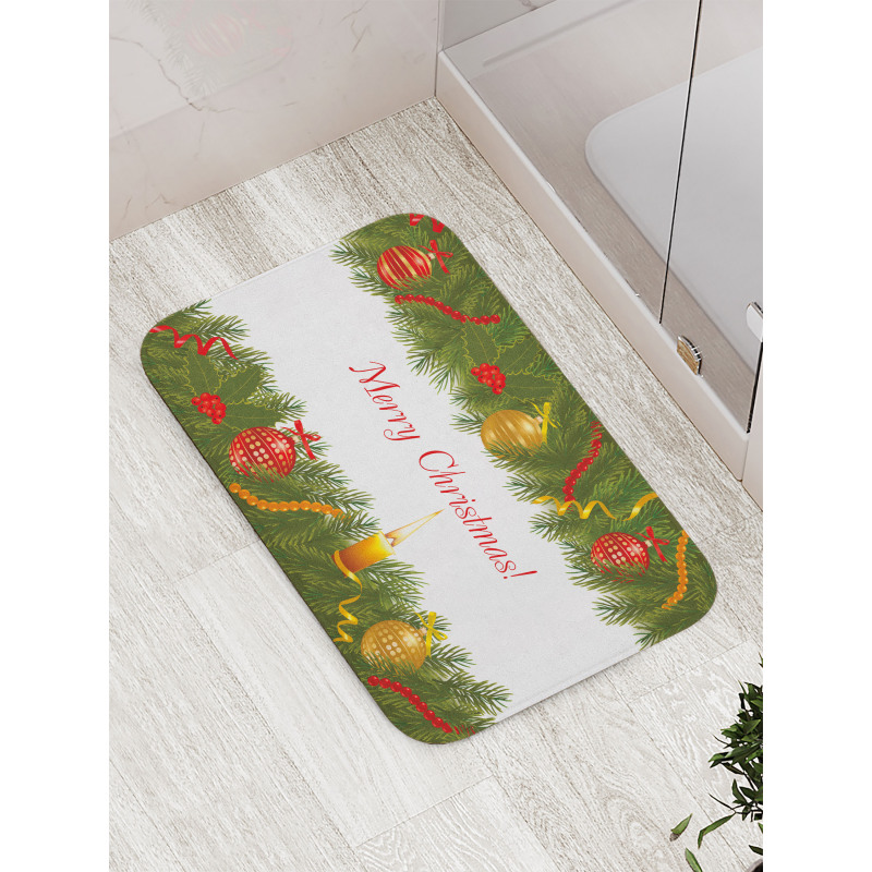 Tree Candle Greeting Bath Mat