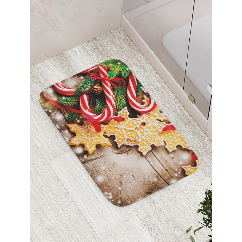Cookies Candy Canes Bath Mat