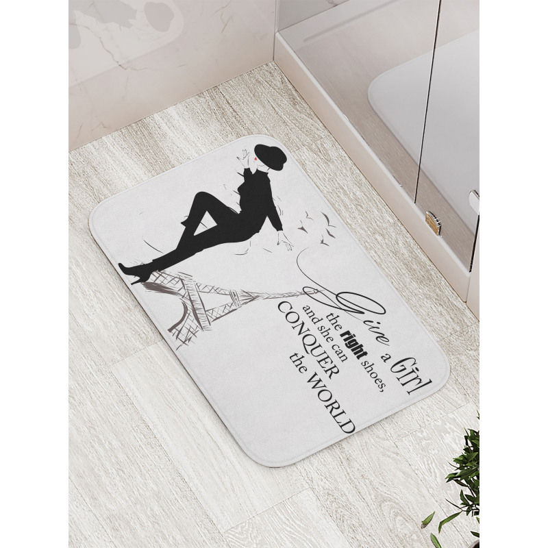 Dancing Woman Words Bath Mat