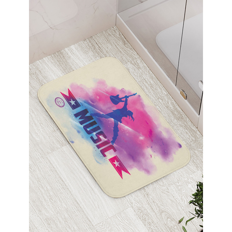 Rock Star and Guitar Bath Mat