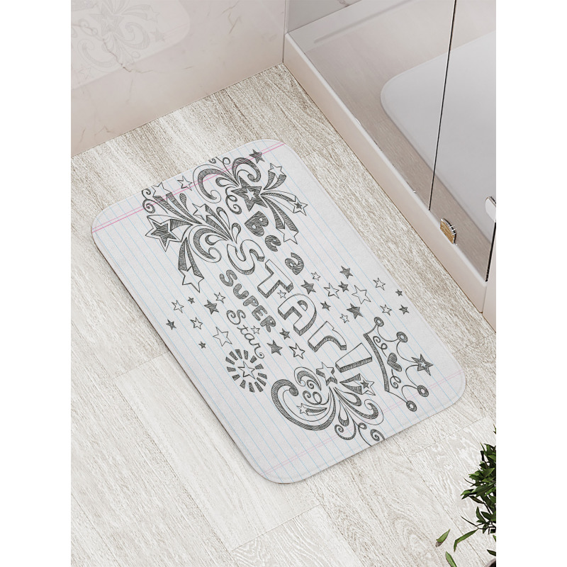 Be Super Star Phrase Bath Mat