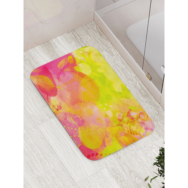 Spring Yard Watercolors Bath Mat