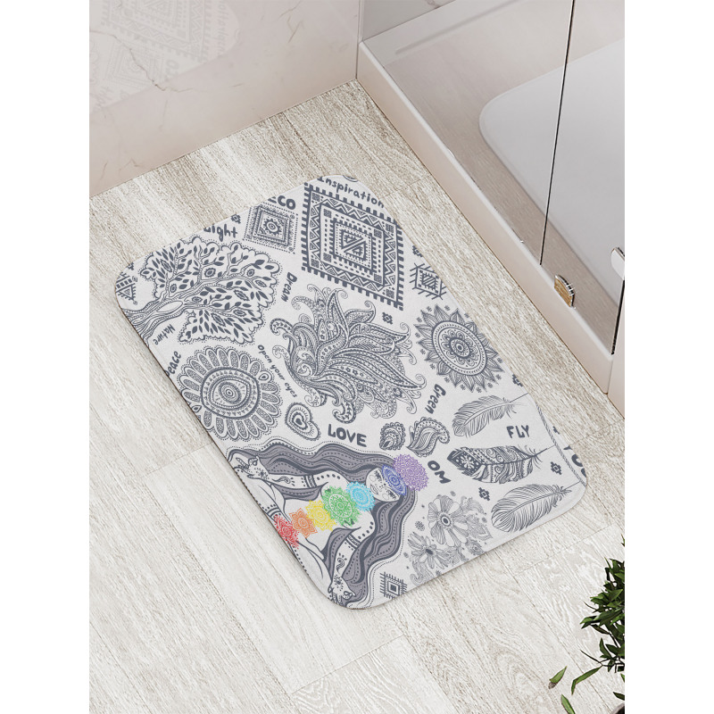 Bohemian Words Design Bath Mat