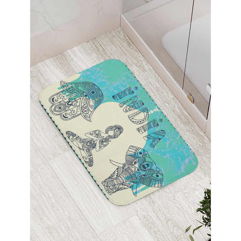 Elephant Hamsa Taj Mahal Bath Mat