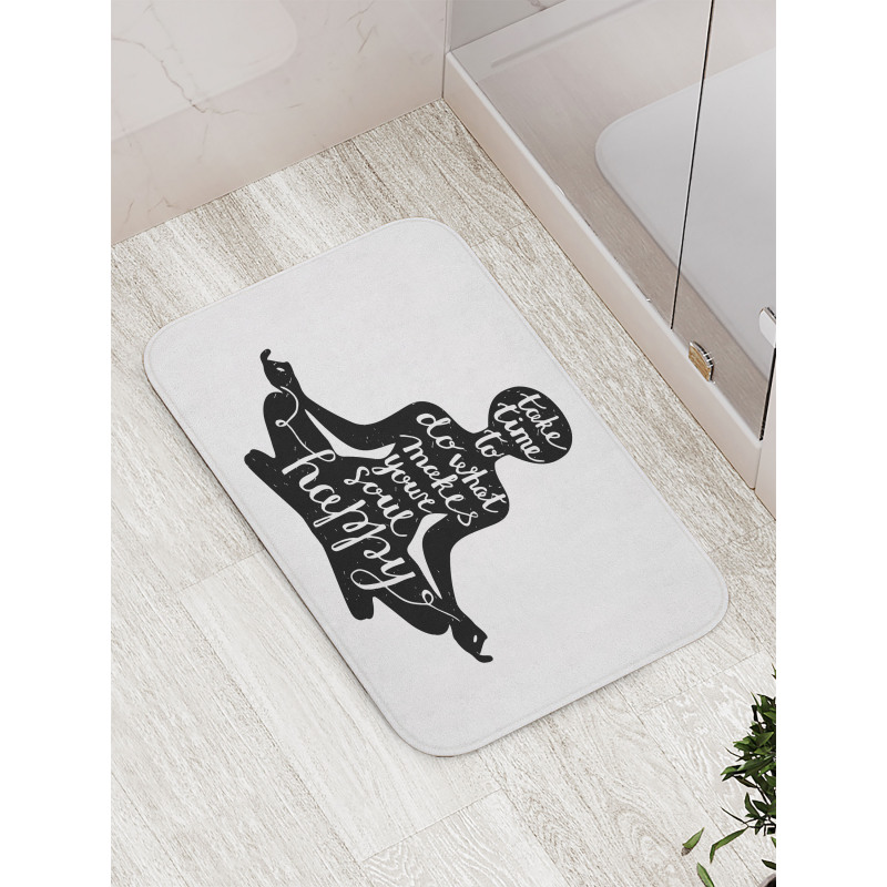 Silhouette with Writing Bath Mat