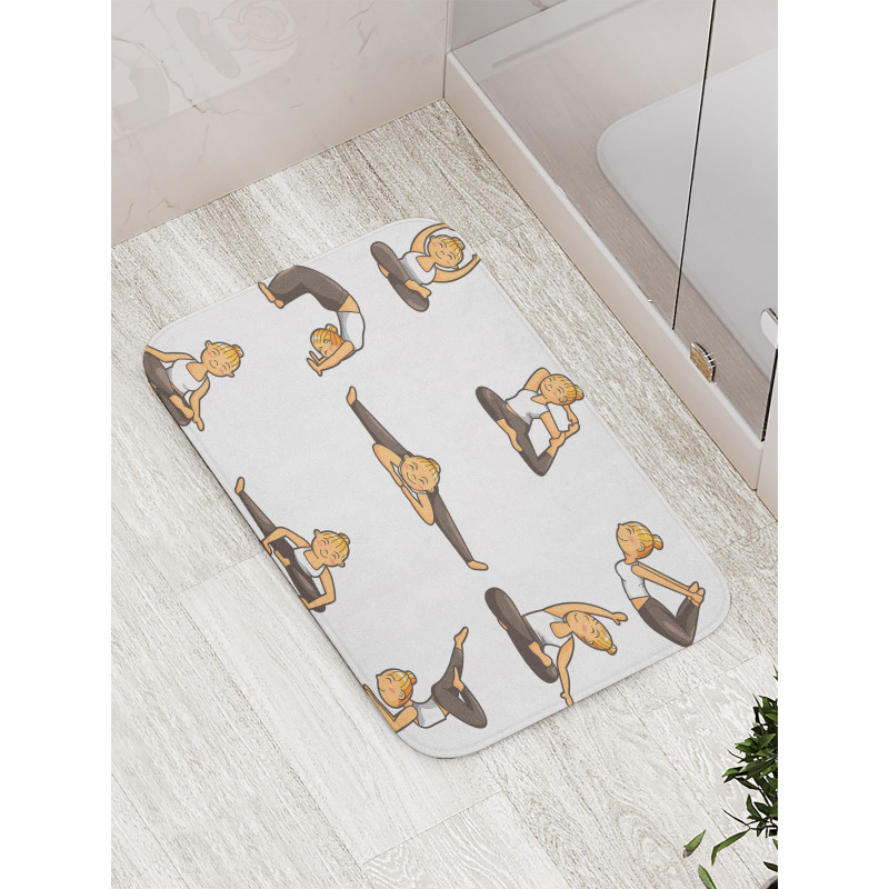 Girl Positions Aerobics Bath Mat