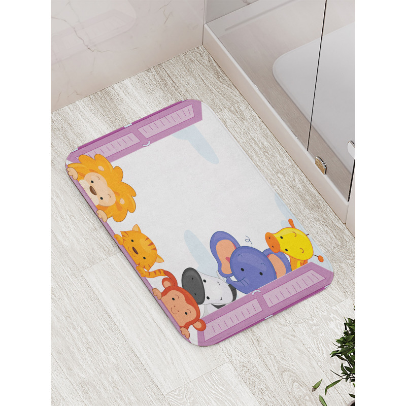 Animals Peeping Window Bath Mat