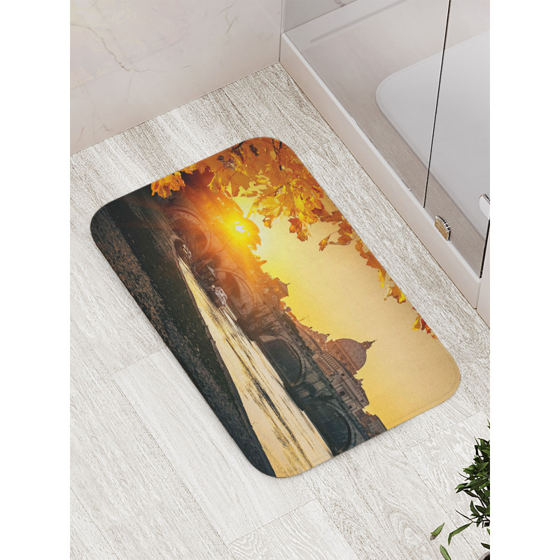 Sunset Tiber River Rome Bath Mat