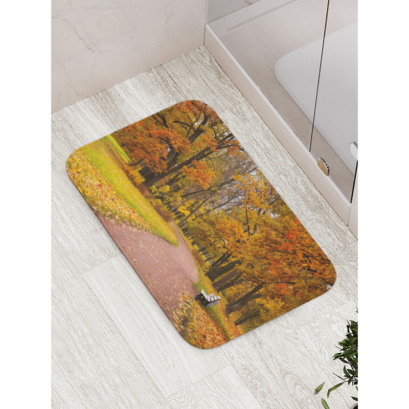 Idyllic Rural Park Woods Bath Mat