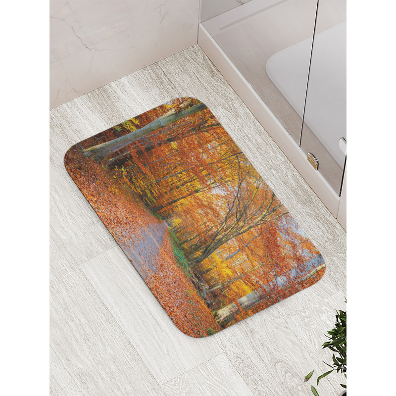 Vibrant Trees Pathway Bath Mat