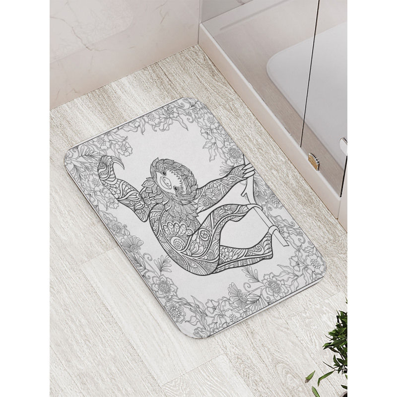 Outline Drawing Jungle Bath Mat