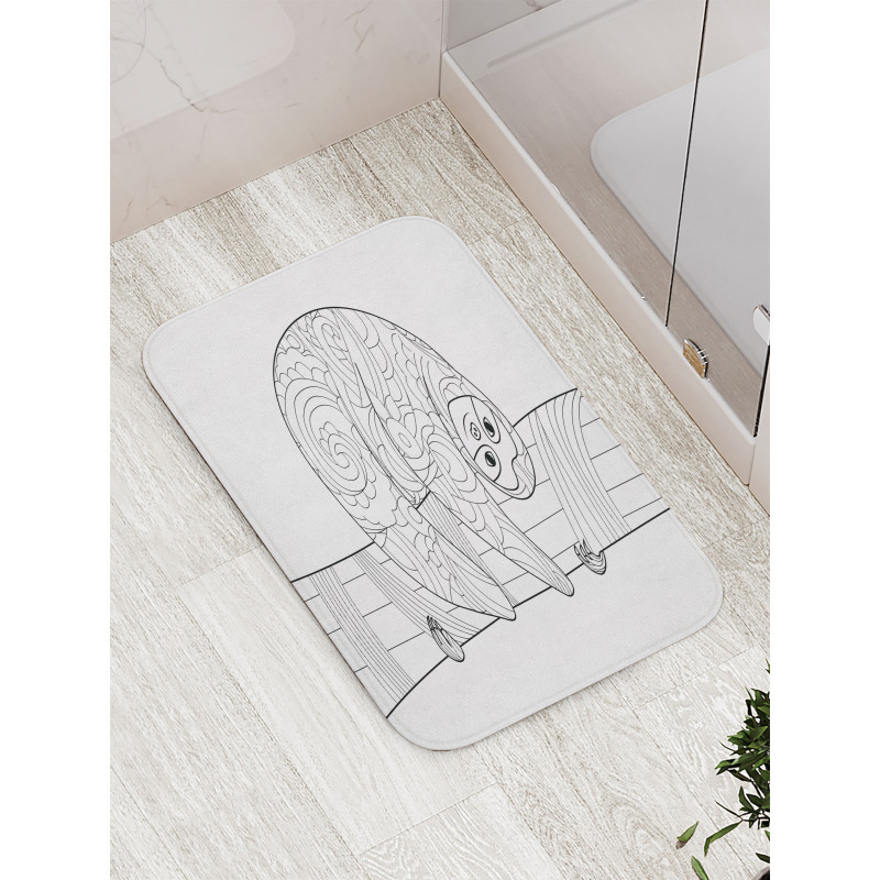 Sloth Outline Ornaments Bath Mat