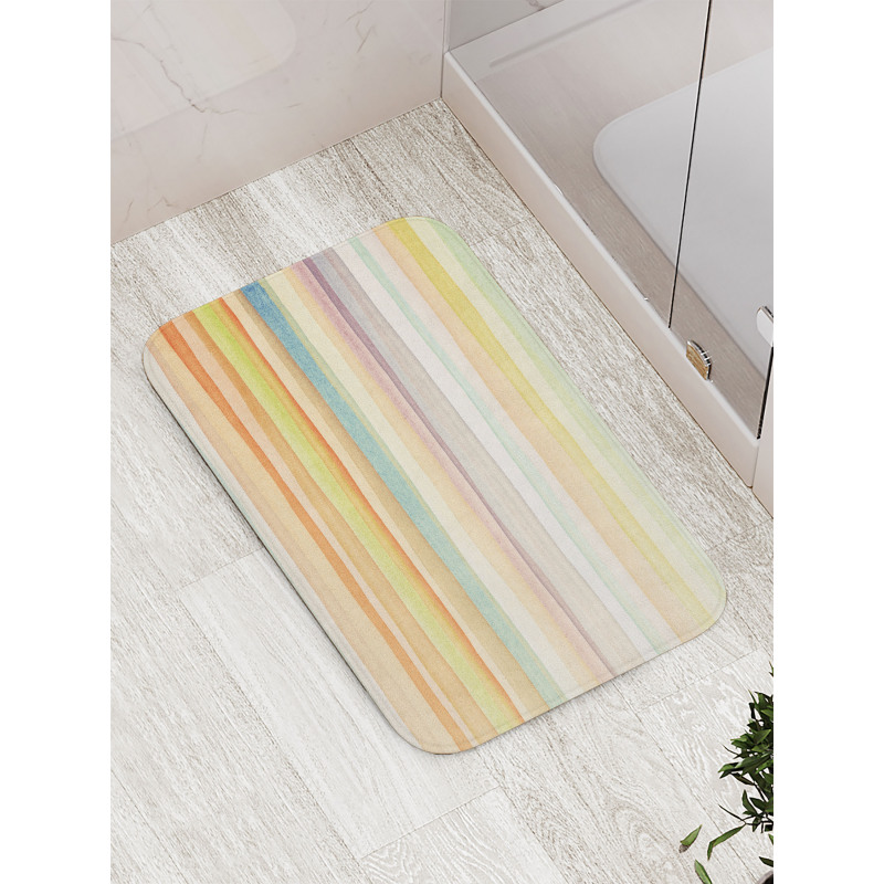 Stripes Watercolor Art Bath Mat