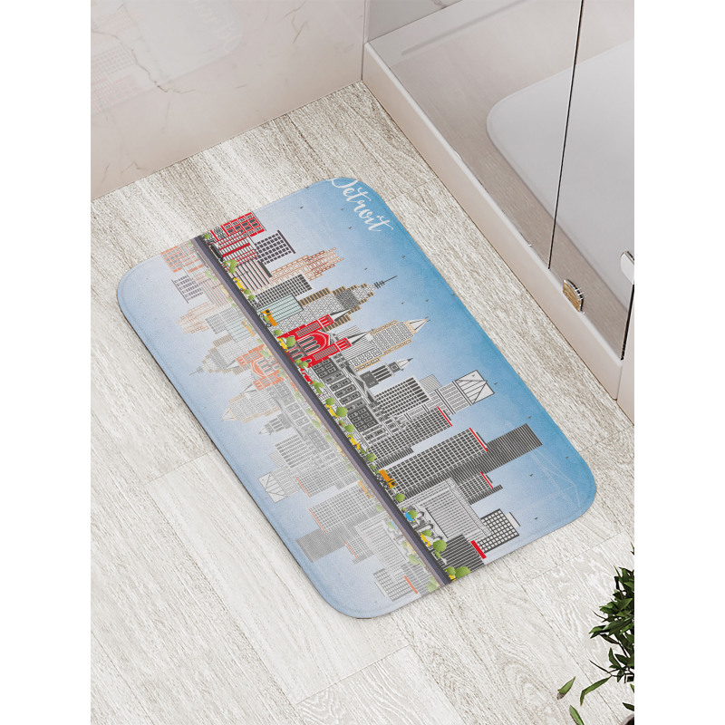 Cityscape Skyscrapers Bath Mat