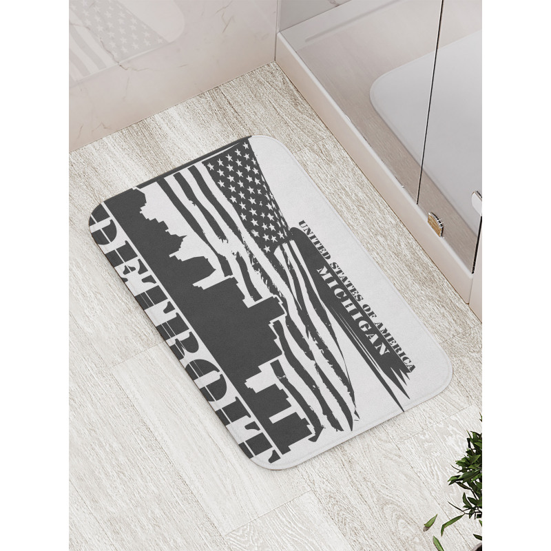 USA Flag Grunge City Bath Mat