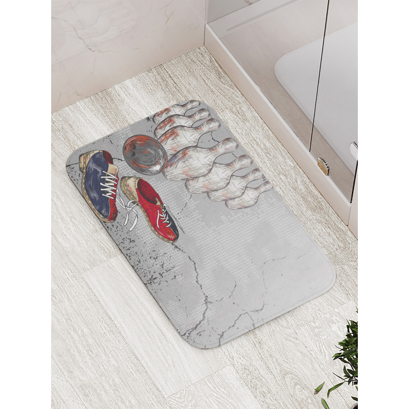 Grunge Objects Bath Mat