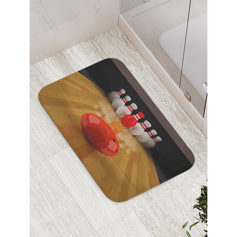 Red Skittle Ball Bath Mat