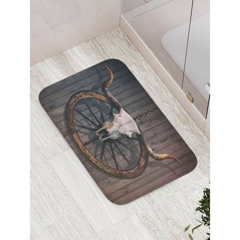 Rustic Skulll Bath Mat