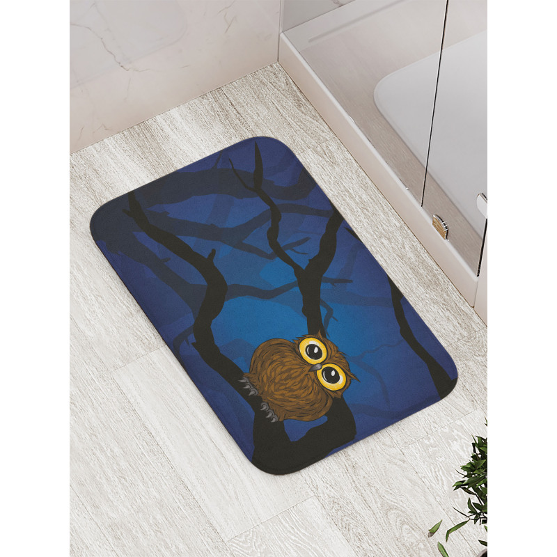 Owl on Tree Branch Bath Mat