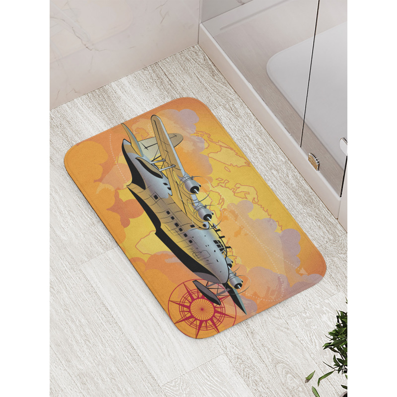 Retro Seaplane Bath Mat