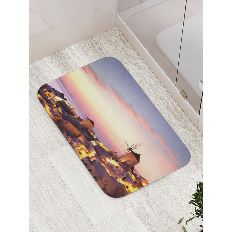 Santorini Greece View Bath Mat