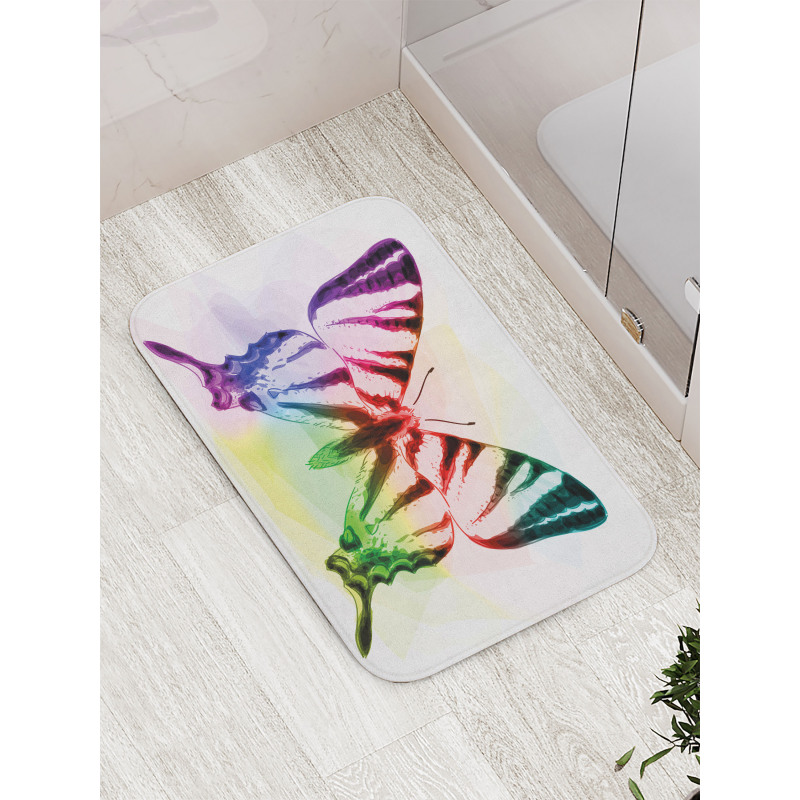 Butterfly Rainbow Bath Mat