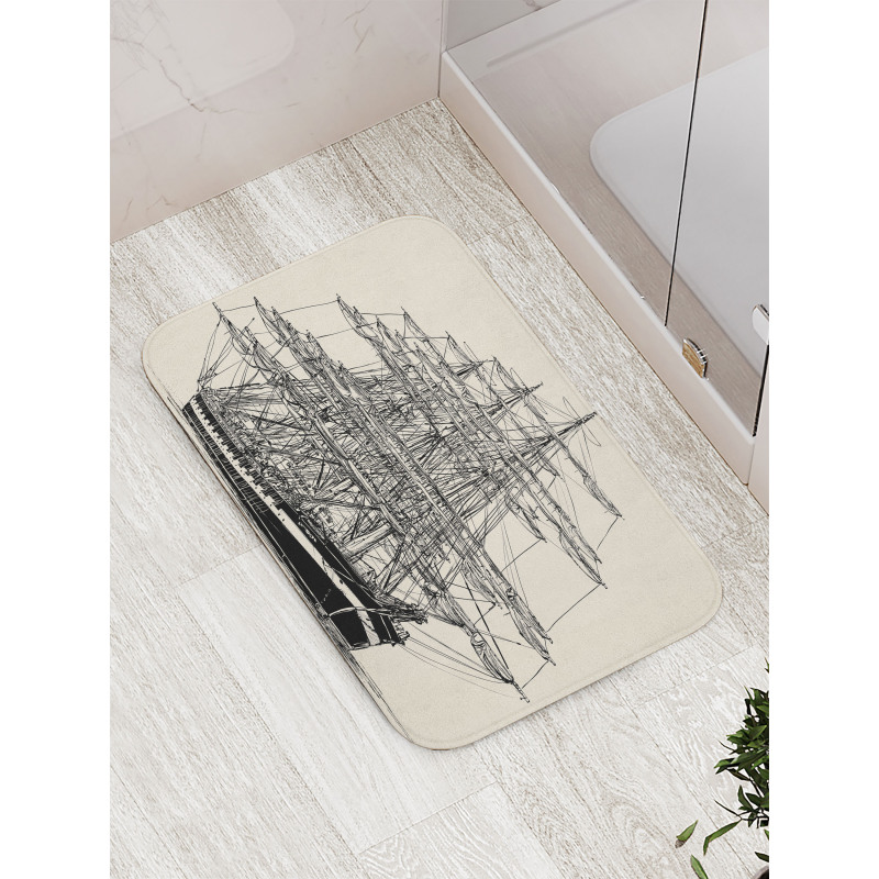 Sail Boat Vintage Bath Mat